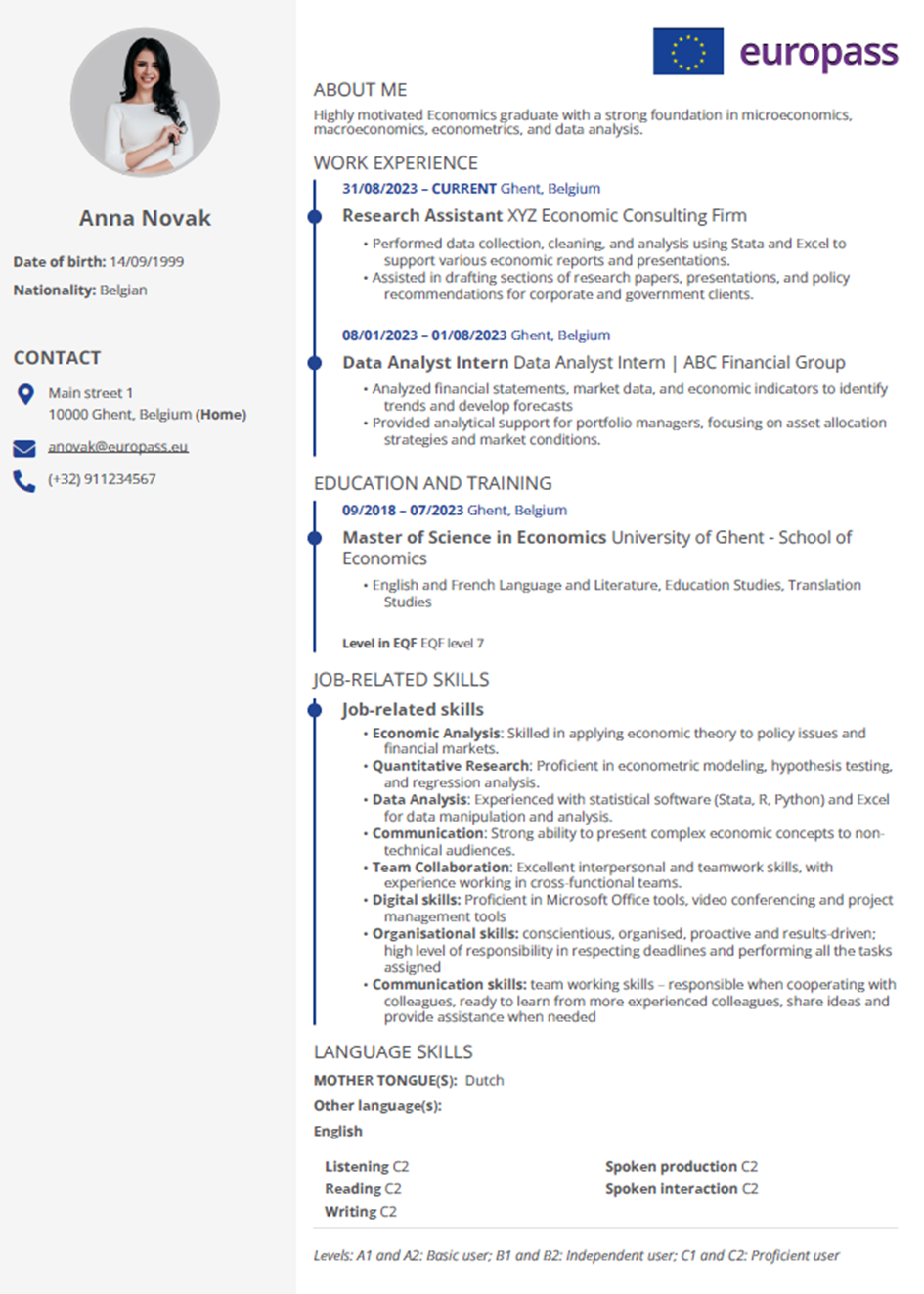 chapter 2 image of a CV on one page