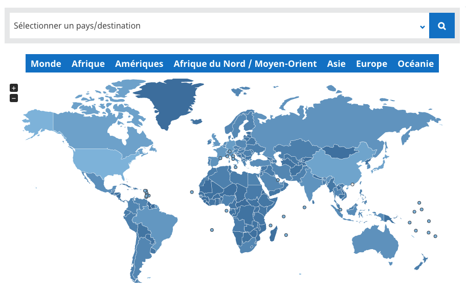 carte du monde des pays