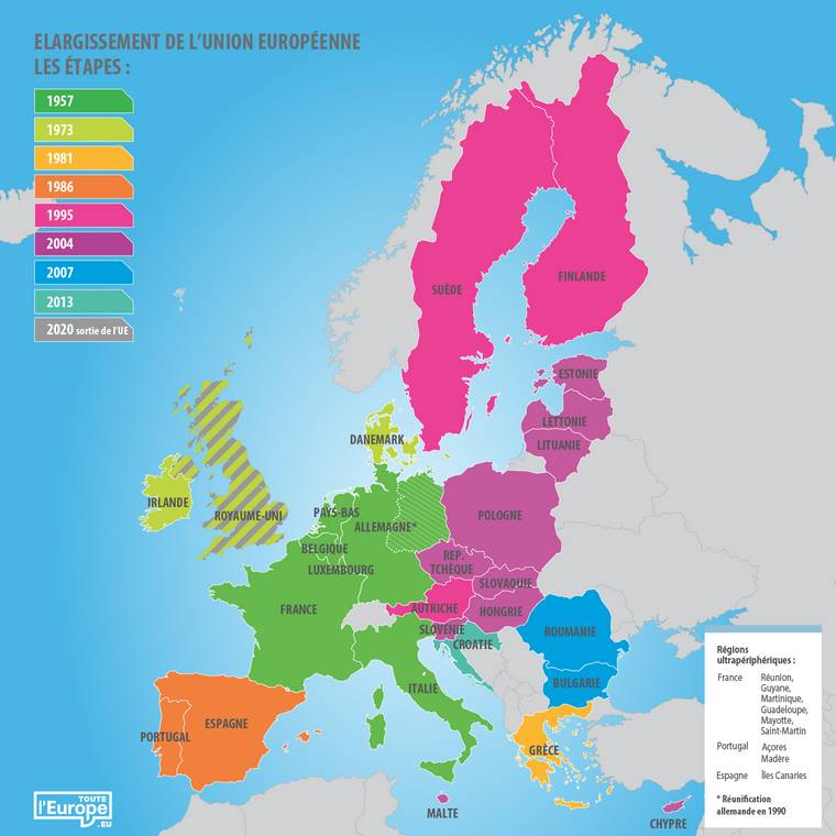 Carte de l'Union Européenne 2020